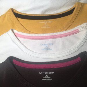 Lands' End - 3 Long Sleeve Shirts - 100% cotton - Lot - Bundle